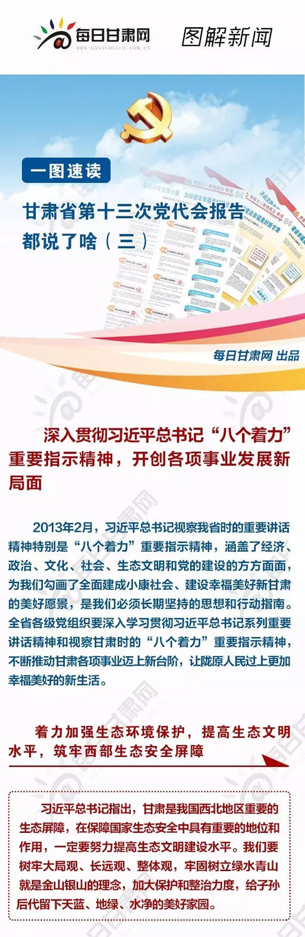 圖解 | 甘肅省第十三次黨代會報(bào)告都說了啥（三）